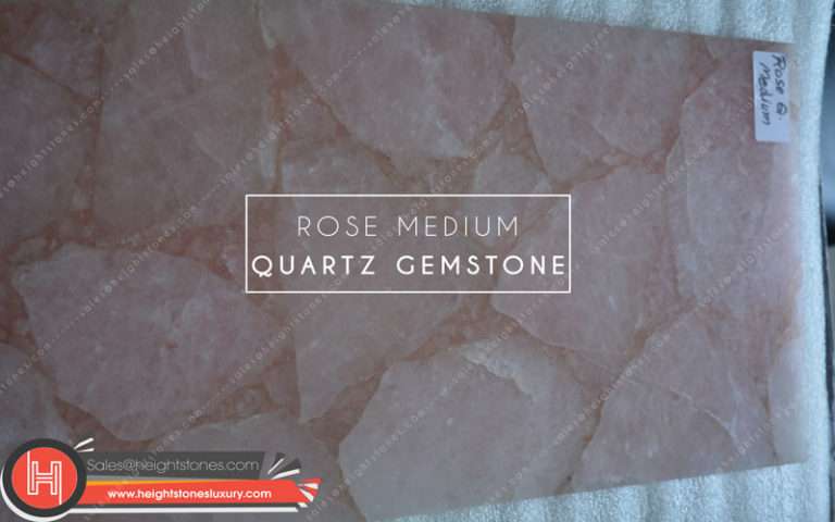 Medium Rose Quartz Gemstone Tiles Slabs Surface